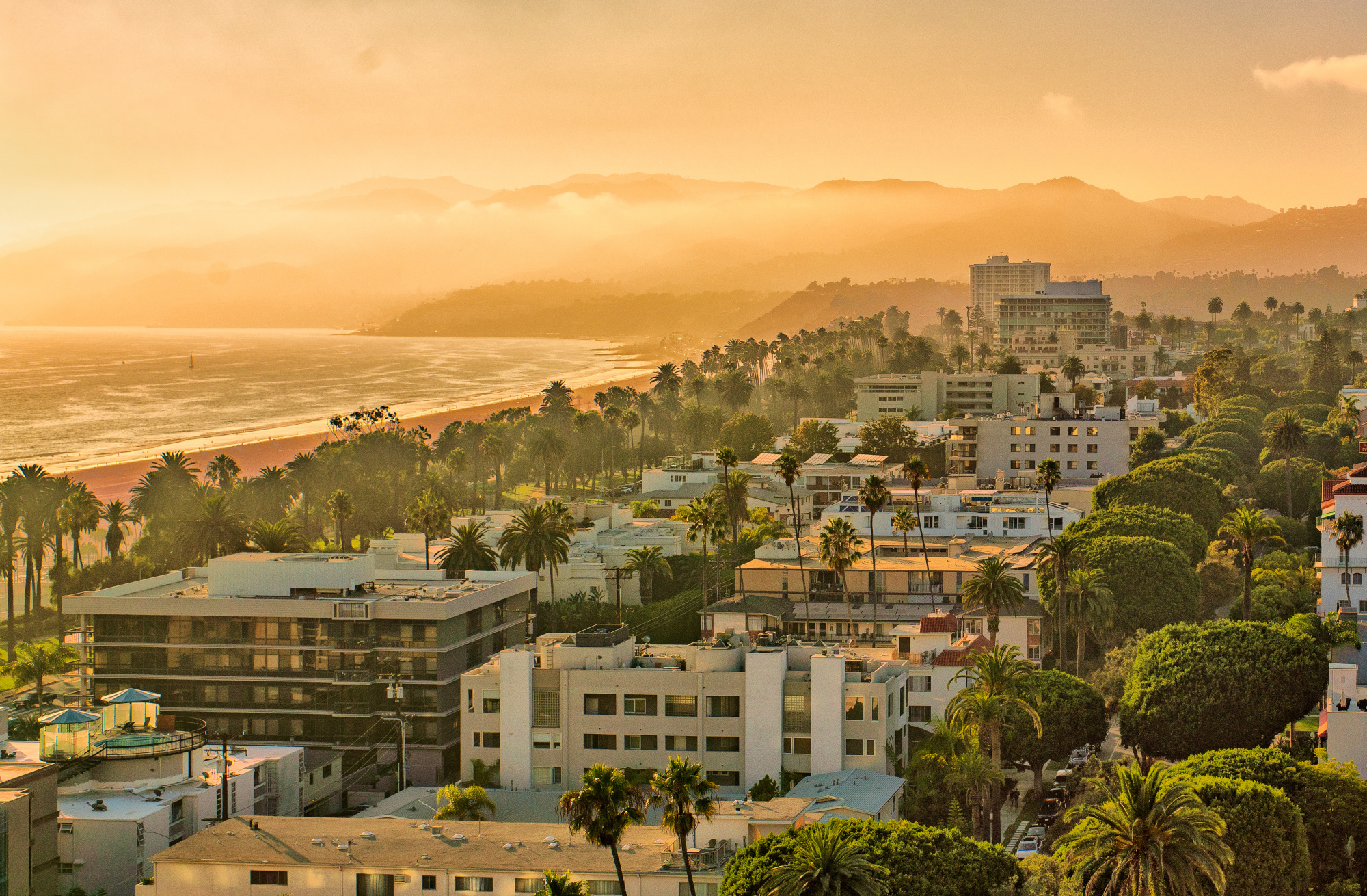 Santa Monica Coastal Sunset Panorama