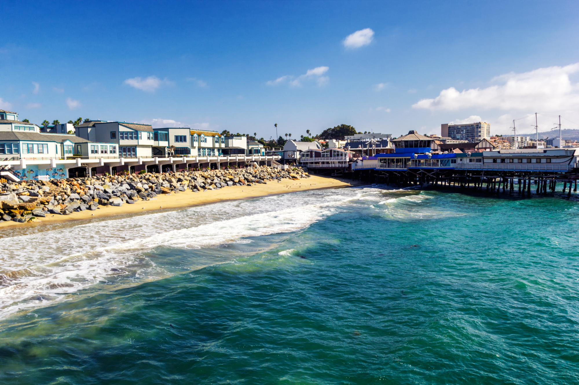 Pacific ocean coastline at Redondo beach, California