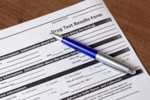 Drug test results form