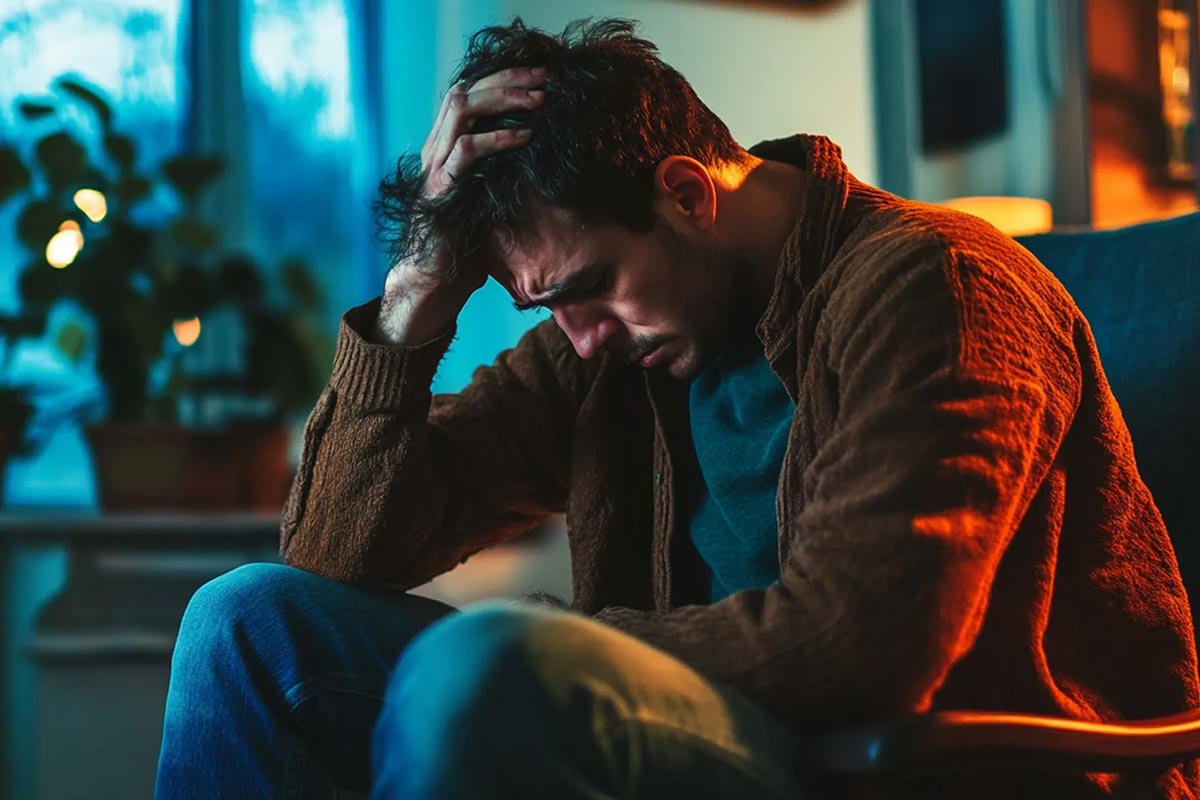 A man struggling with opioid addiction