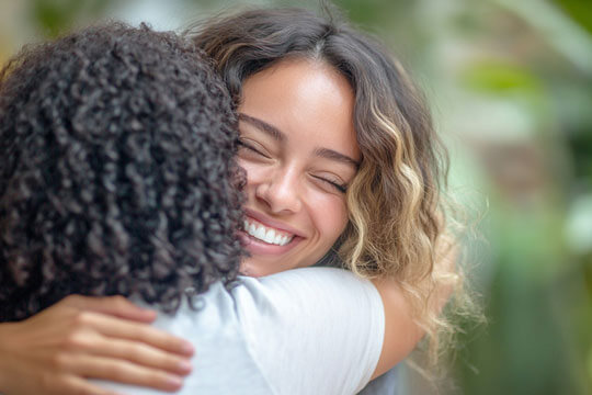 2 women hugging