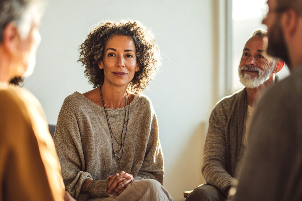 Patients in group therapy